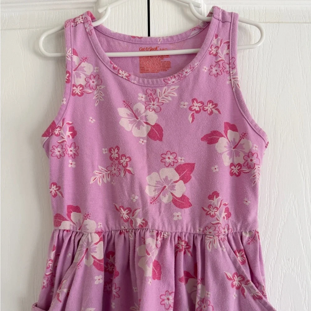 Cat & Jack Purple Hibiscus Dress